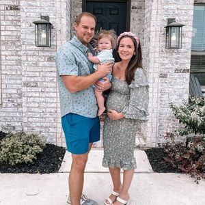 Ruched Sage Floral Midi Dress